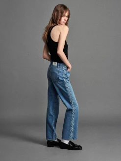 Women FRAME Atelier Le Jane Crop in Daylight Pearl