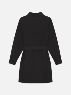 Women FRAME Belted Trench Long Sleeve Dress in