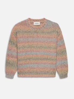 FRAME Brushed Tweed Sweater in Soft Lavender Multi