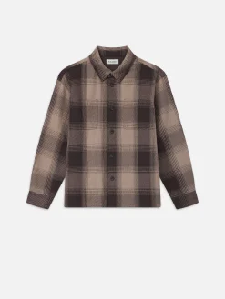 FRAME Chunky Plaid Shirt in Brown Plaid