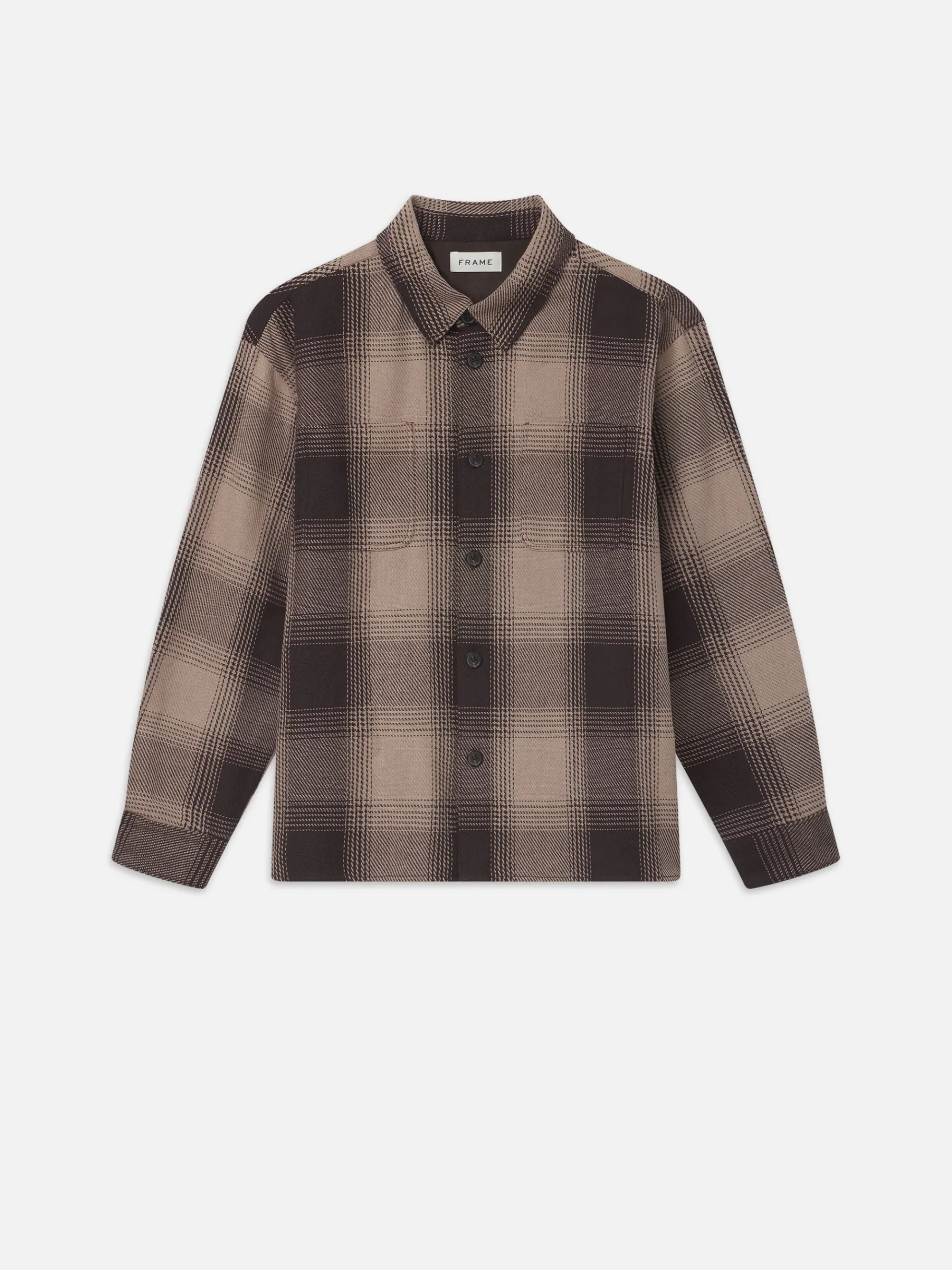 FRAME Chunky Plaid Shirt in Brown Plaid