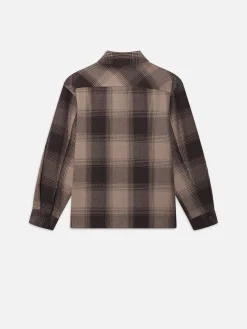 FRAME Chunky Plaid Shirt in Brown Plaid