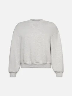 Women FRAME Classic Crew Sweatshirt in Heather Grey