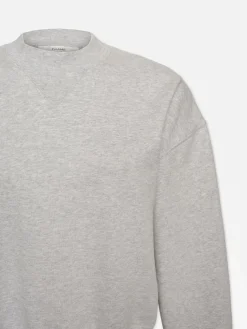 Women FRAME Classic Crew Sweatshirt in Heather Grey