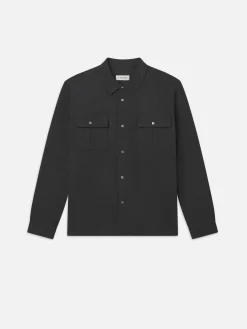 FRAME Classic Flannel Shirt in Grey Melange