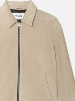 FRAME Clean Suede Jacket in Smoke Beige