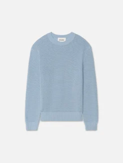 FRAME Cotton Blend Sweater in Light Blue