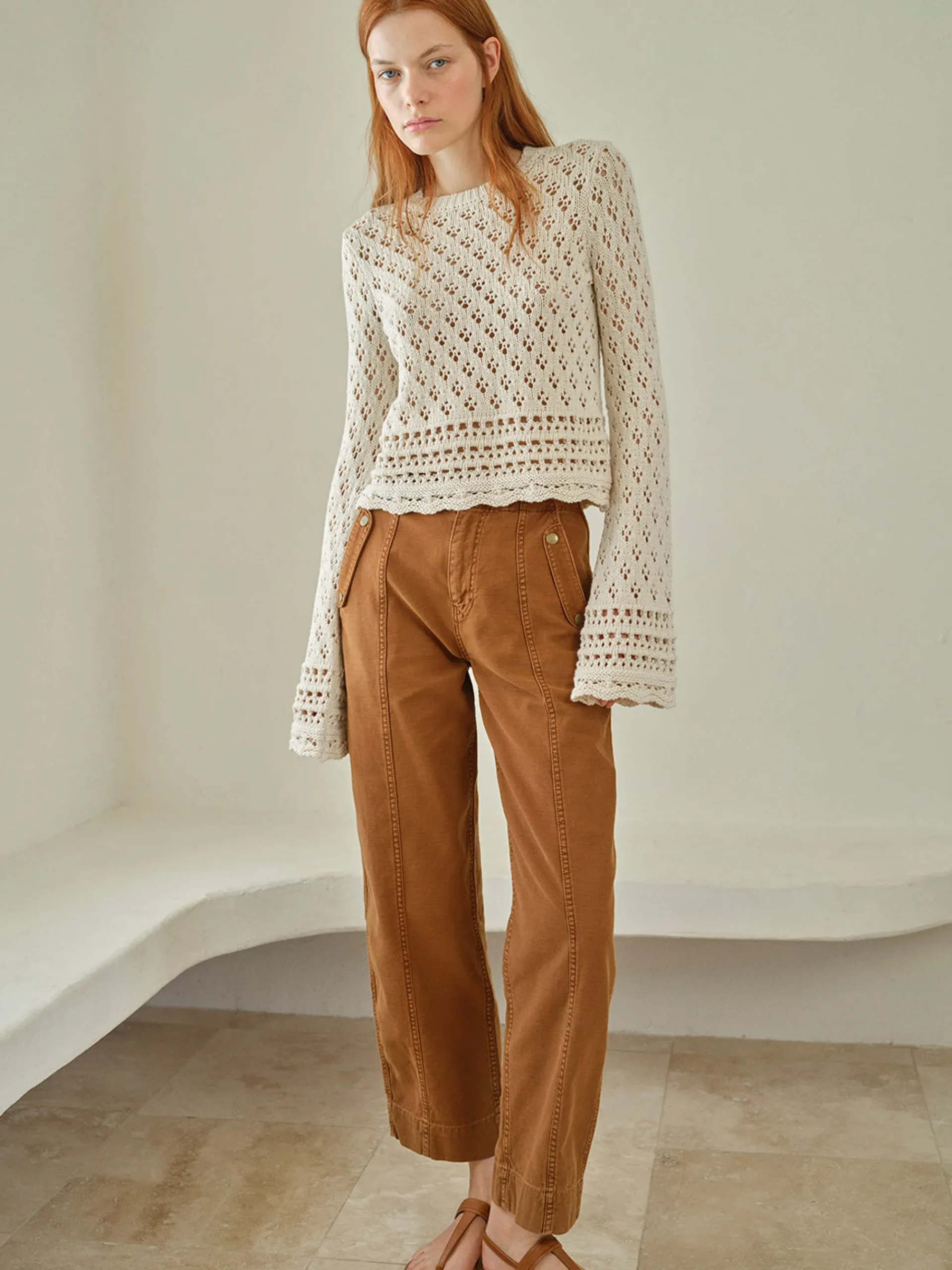 Women FRAME Crochet Knit Top in