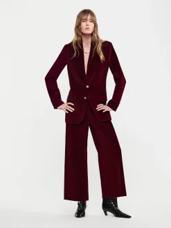 Women FRAME Crop Velvet Wide Leg in