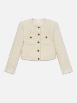 Women FRAME Cropped Button Front Jacket in