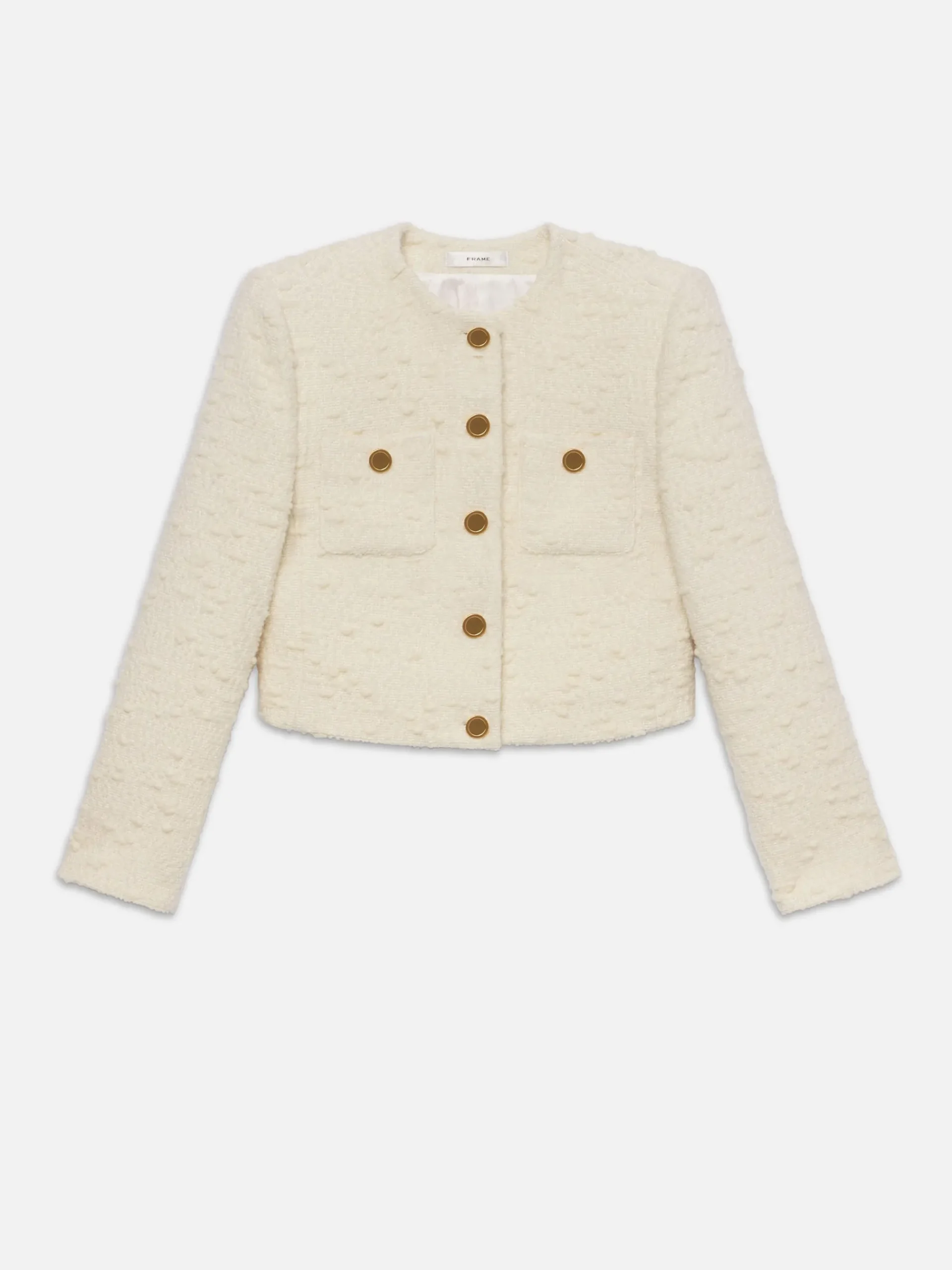 Women FRAME Cropped Button Front Jacket in