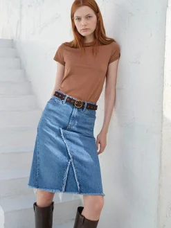 Women FRAME Deconstructed Skirt in