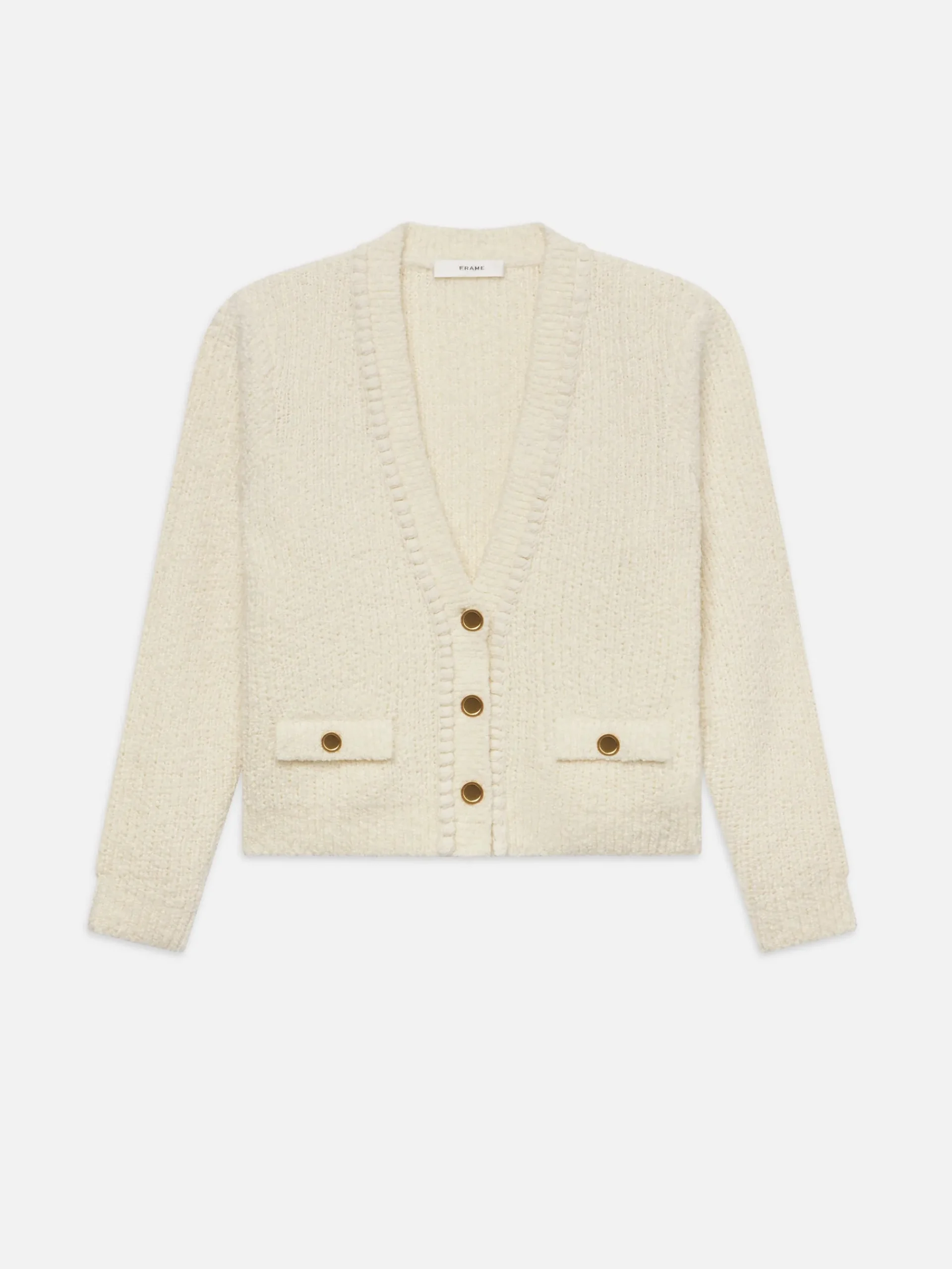 Women FRAME Double Pocket Cropped Cardi in