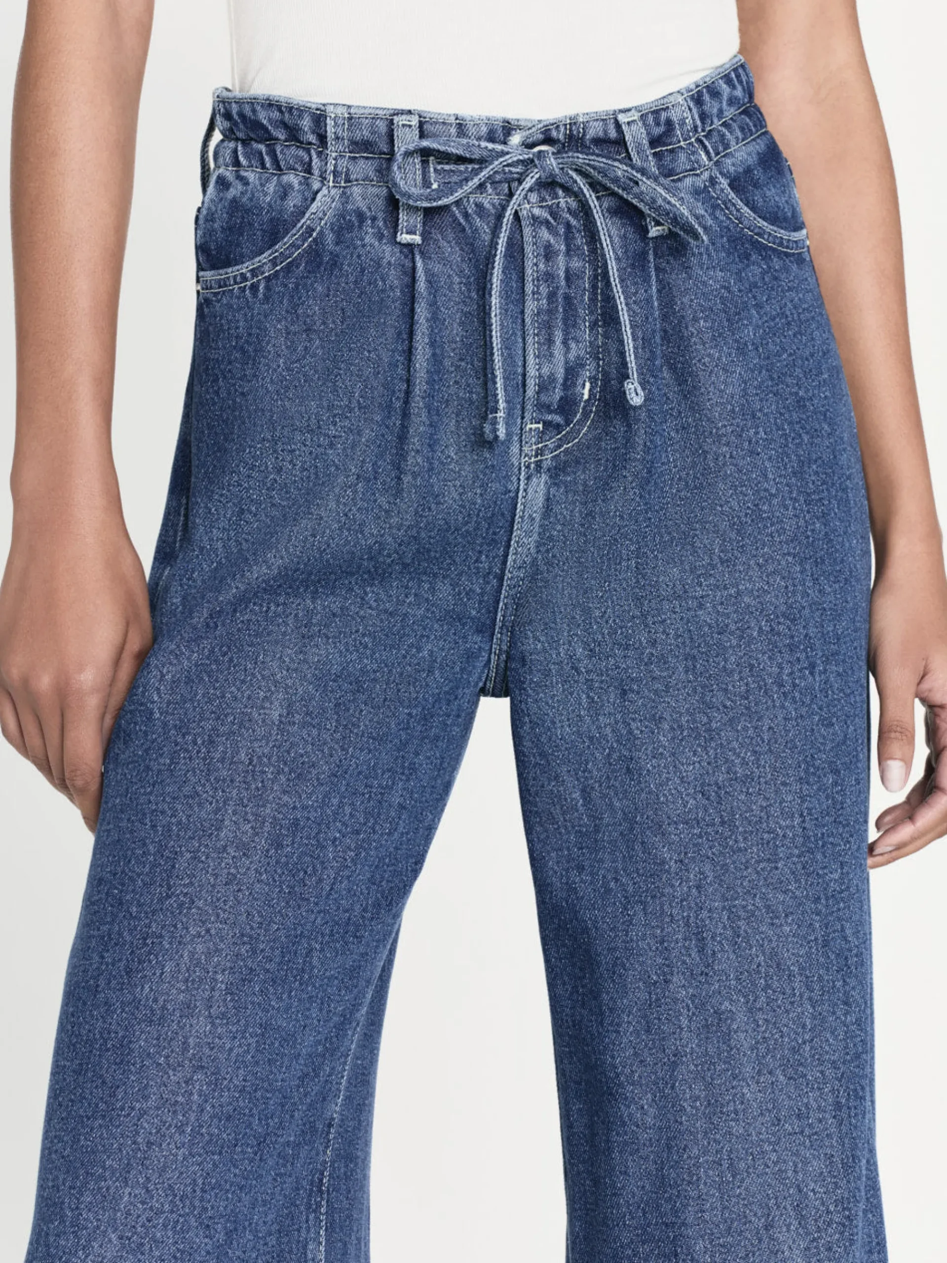 Women FRAME Drawstring Wide Leg in