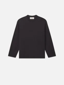 FRAME Duo Fold Long Sleeve Crew in Dark Grey