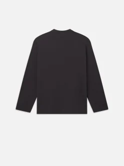FRAME Duo Fold Long Sleeve Crew in Dark Grey