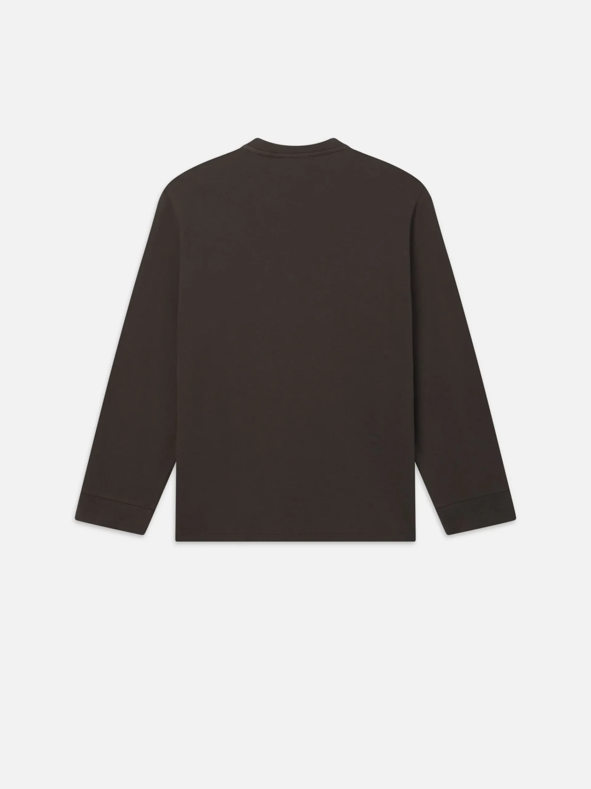 FRAME Duo Fold Long Sleeve Crew in Dark Taupe