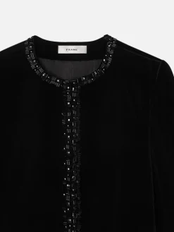 Women FRAME Embellished Velvet Jacket in