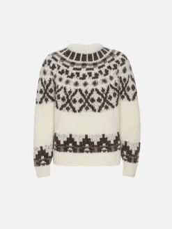 Women FRAME Fair Isle Sweater in Cream Multi