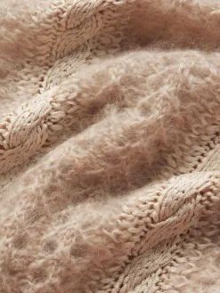 Women FRAME Femme Cable Mix Sweater in Blush Multi