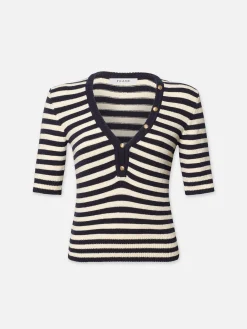 Women FRAME Femme Mariner Sweater in Navy Multi
