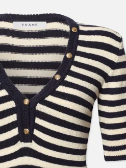 Women FRAME Femme Mariner Sweater in Navy Multi