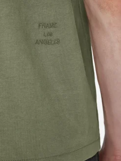 FRAME Logo Tee in Khaki Green