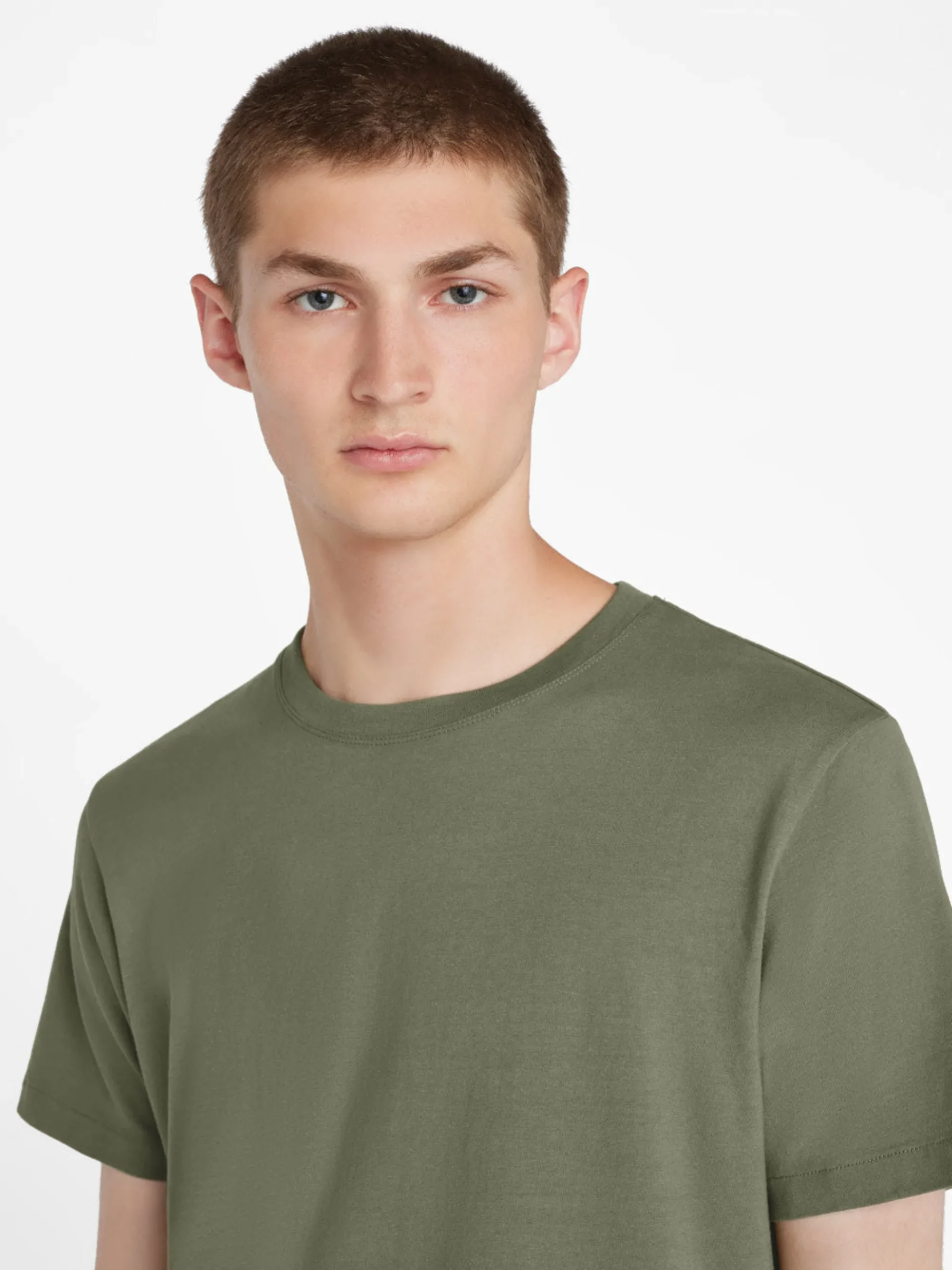 FRAME Logo Tee in Khaki Green