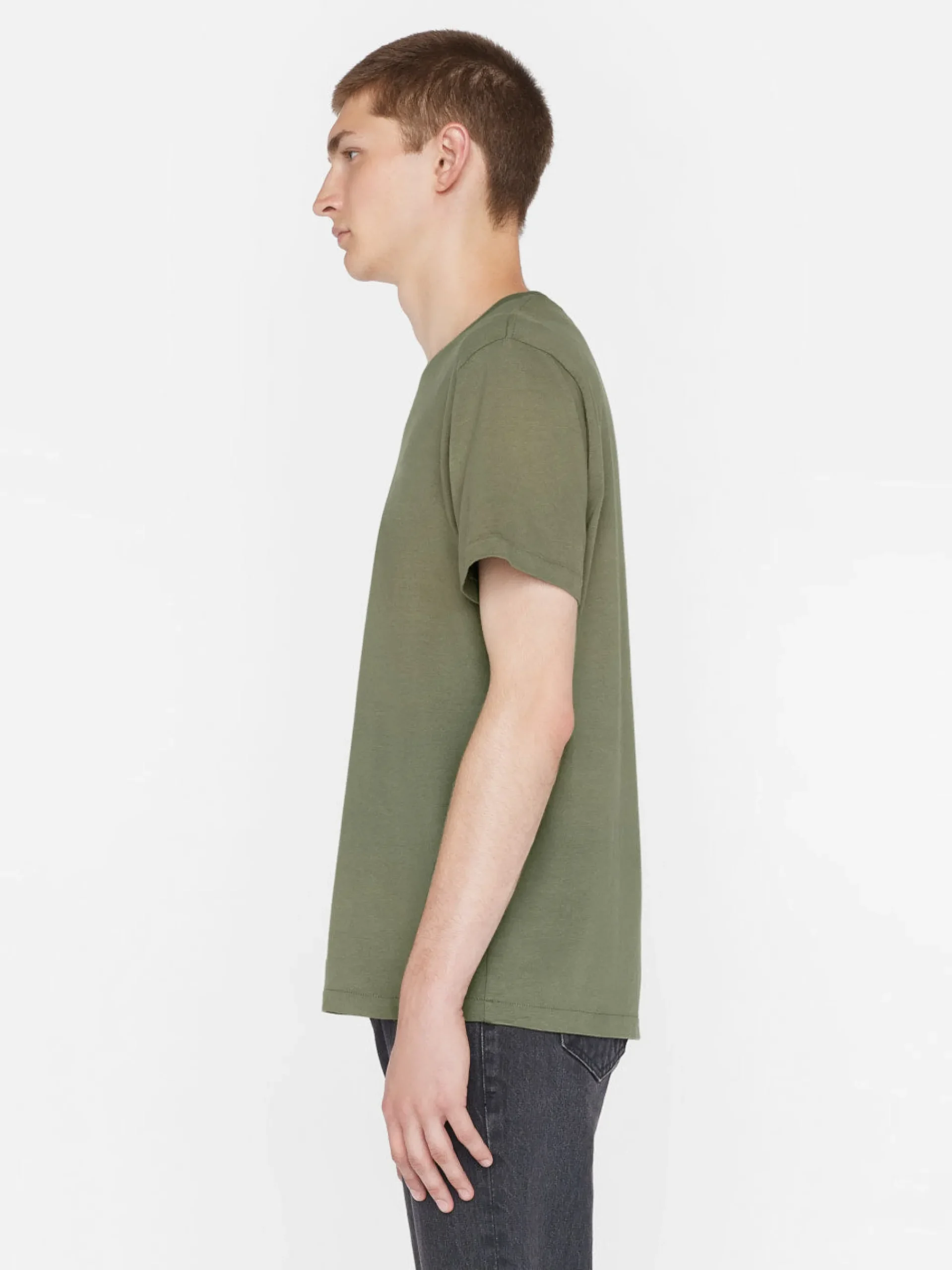 FRAME Logo Tee in Khaki Green
