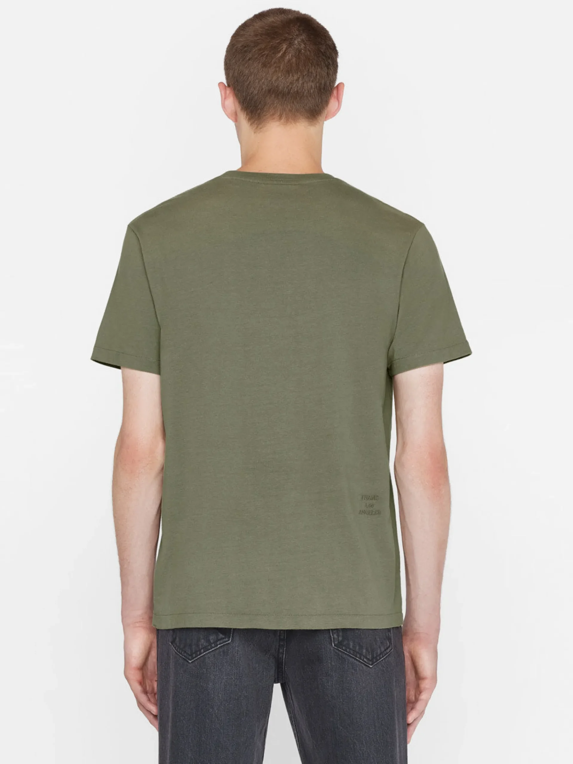 FRAME Logo Tee in Khaki Green