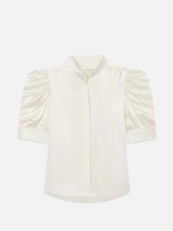 Women FRAME Gillian Top in Off White