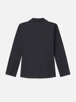 Women FRAME Grandfather Blazer in Navy Multi