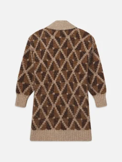 Women FRAME Grandfather Shawl Cardi in Cream Multi