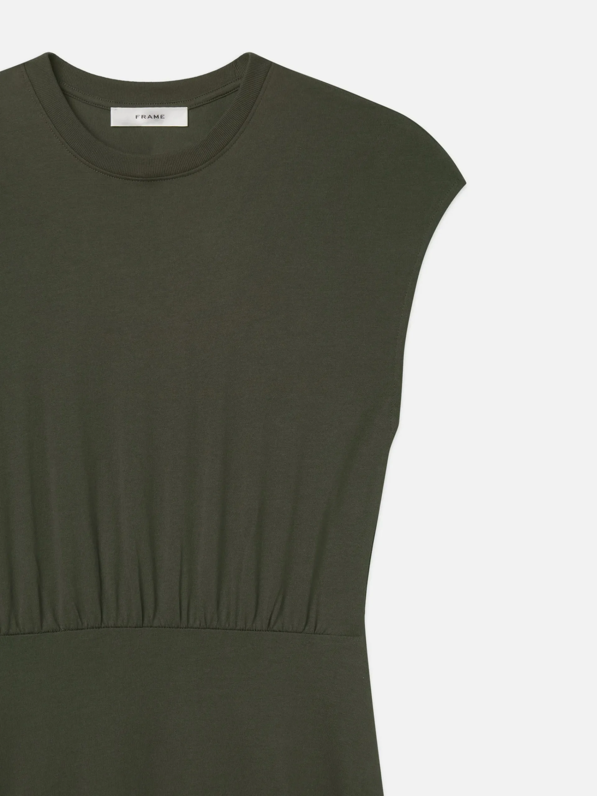 Women FRAME Handkerchief Hem Jersey Dress in Rich Military