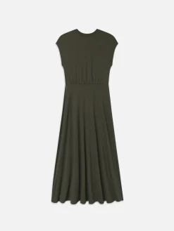 Women FRAME Handkerchief Hem Jersey Dress in Rich Military