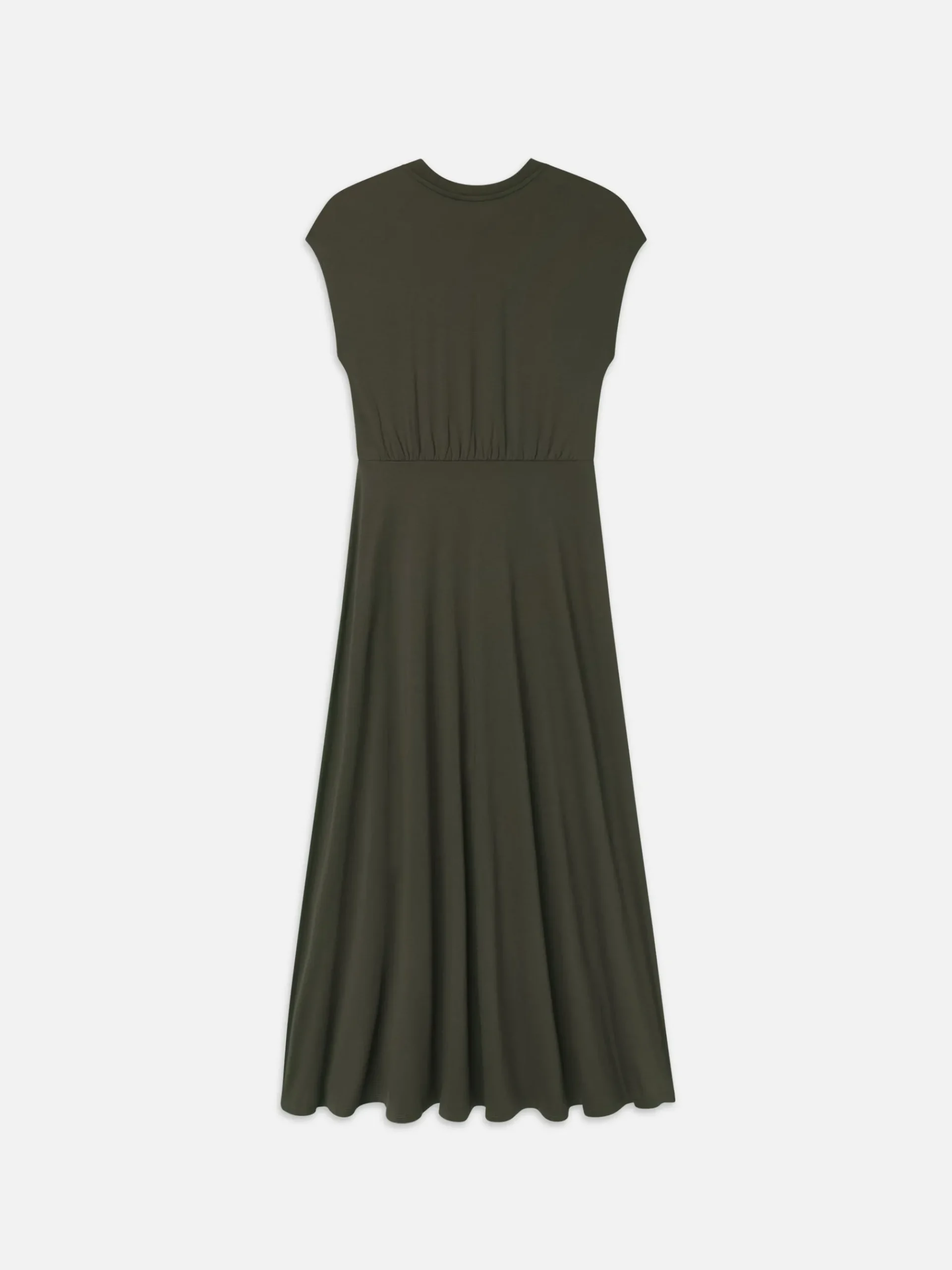 Women FRAME Handkerchief Hem Jersey Dress in Rich Military