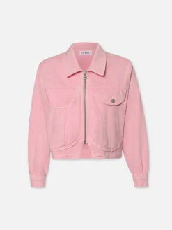 Women FRAME Heart Jacket in Washed Dusty Pink