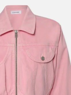 Women FRAME Heart Jacket in Washed Dusty Pink