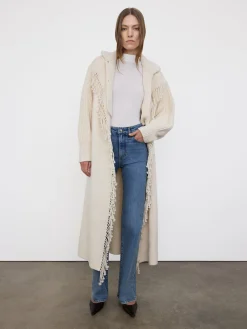 Women FRAME Jacquard Fringe Coat in