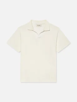FRAME Jacquard Polo in Off White