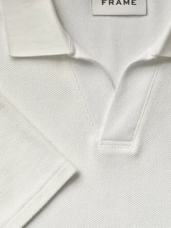 FRAME Jacquard Polo in Off White