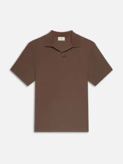 FRAME Jacquard Polo in Soft Mocha