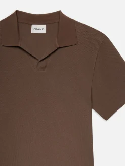 FRAME Jacquard Polo in Soft Mocha