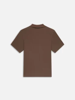 FRAME Jacquard Polo in Soft Mocha