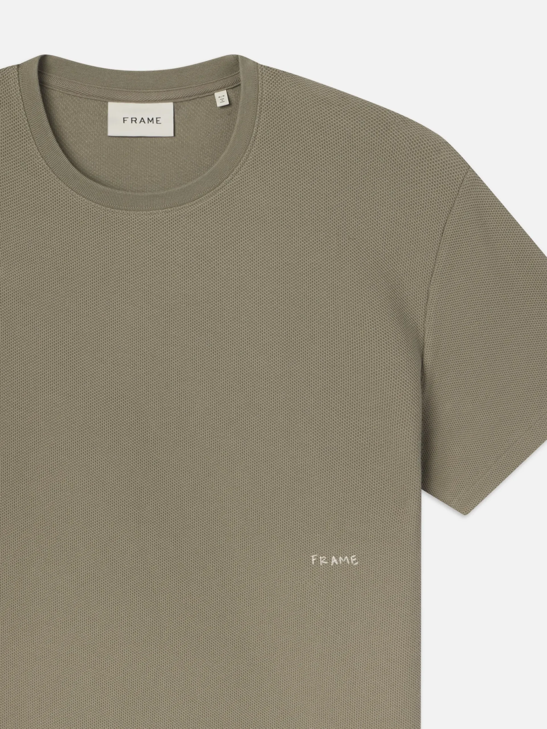 FRAME Jacquard Relaxed Tee in Dry Sage