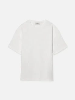 FRAME Jacquard Relaxed Tee in Off White