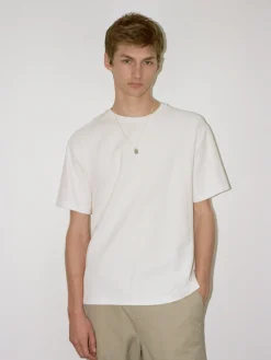 FRAME Jacquard Relaxed Tee in Off White