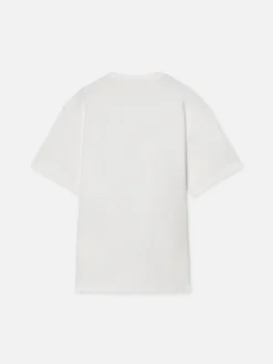FRAME Jacquard Relaxed Tee in Off White