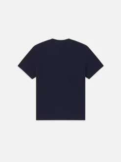 FRAME Jacquard Relaxed Tee in Dark Navy