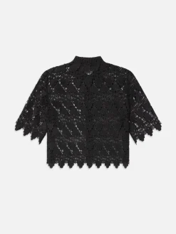 Women FRAME Lace Button Up Shirt in